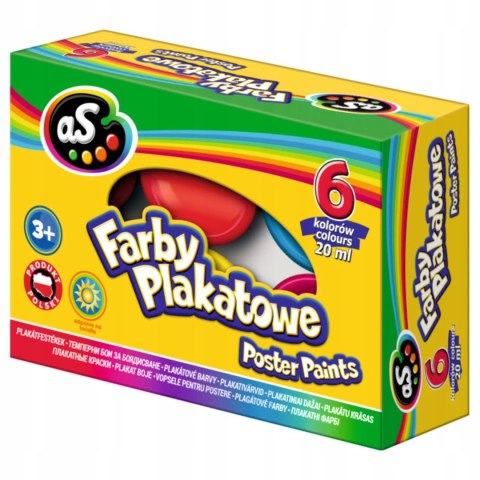 Farby plakatowe 6 kolorów 20ml ASTRA aS