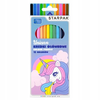 KREDKI OLÓWKOWE 12 KOLORÓW UNICORN