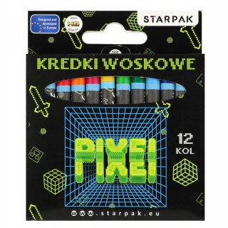 Kredki WOSKOWE 12 szt PIXEL